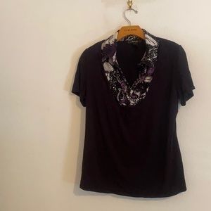 STYLE & CO black and purple blouse